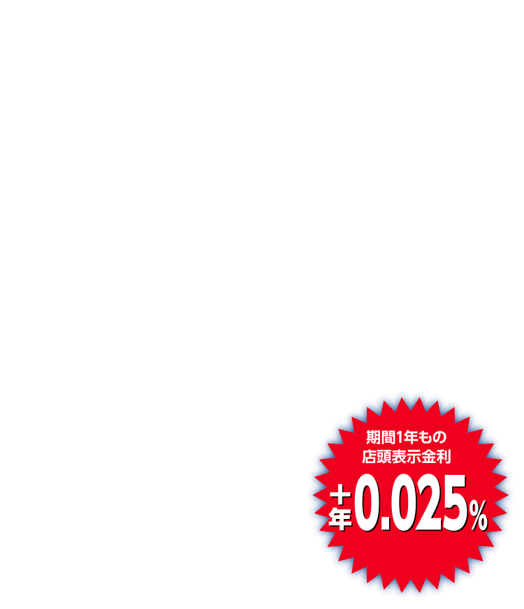 期間1年もの店頭表示金利 +年0.025%